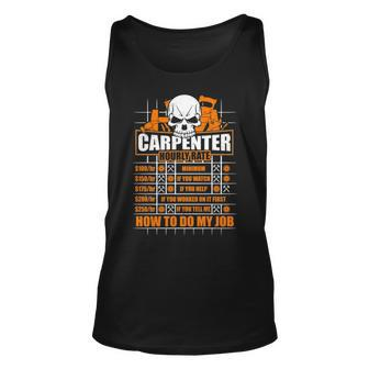 Carpenter Hourly Rate Hammer Ruler Tank Top | Mazezy