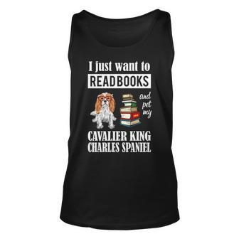 Cavalier King Charles Spaniel Puppy Cute Book Lover Tank Top | Mazezy