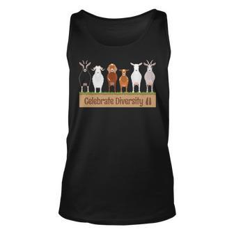 Celebrate Diversity Pet Goats For Goat Lovers Tank Top | Mazezy