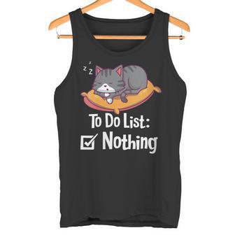Chat – Chat Endormi Amusant – Liste Des Choses À Faire – Amoureux Des Chats Débardeur e - Cadeauxyz