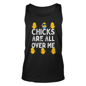 Chicks Are All Over Me Easter Baby Chicken Kids Boys Tank Top | Mazezy