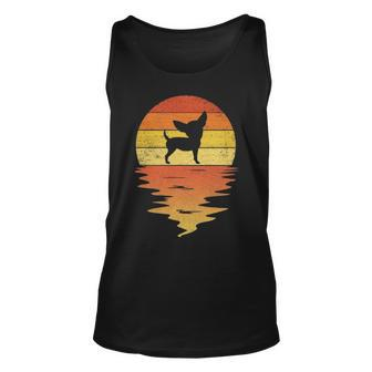 Chihuahua 70S Vintage Retro Sunset Chihuahua Tank Top | Mazezy