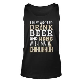 Chihuahua Dad Father's Day Dog Lover Beer Tank Top | Mazezy