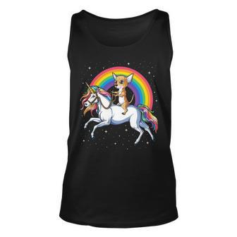 Chihuahua Riding Unicorn Women Girls Rainbow Galaxy Tank Top | Mazezy