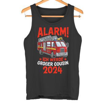 Children's Alarm Ich Werde Großer Cousin 2024 Fire Brigade Tank Top - Geschenkecke