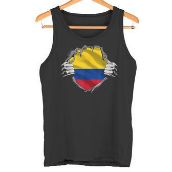 Colombia Flag Superhero Colombian Flag Tank Top - Geschenkecke