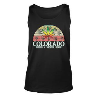Colorado Enter A Higher State Retro Vintage Rainbow Weed Tank Top | Mazezy
