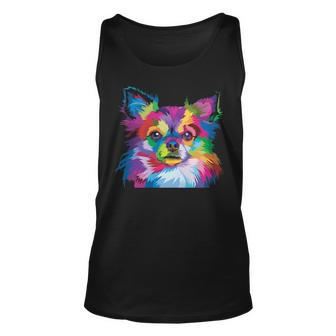 Colorful Chihuahua Long Hair Dog Lover Pop Art Artistic Tank Top | Mazezy CA