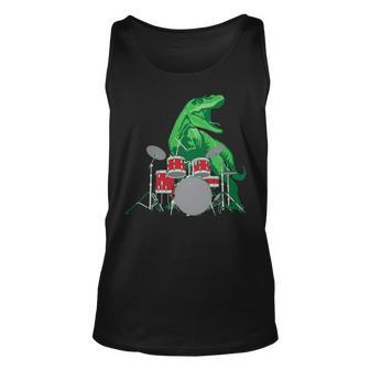 Cool Dinosaur Drummer Best For All Drummers Tank Top | Mazezy