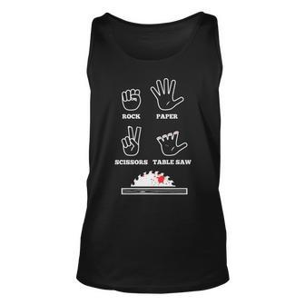 Cool Rock Paper Scissors Table Saw Carpenters Tank Top | Mazezy