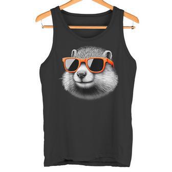 Cooles Murmeltier Trägt Sonnenbrille Grafikkunst Tank Top - Seseable