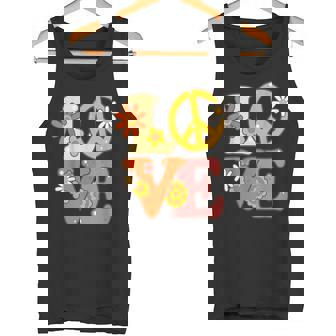 Costume Hippie Années 60 Et 70 Avec Signe De Paix Débardeur e - Cadeauxyz