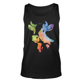Cow For Women Cute Cowgirl Lover Watercolor Country T Tank Top | Mazezy