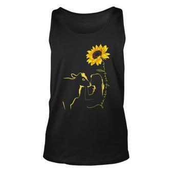 Cow Girl Sunflower You Are My Sunshine Farm Girl Tank Top | Mazezy