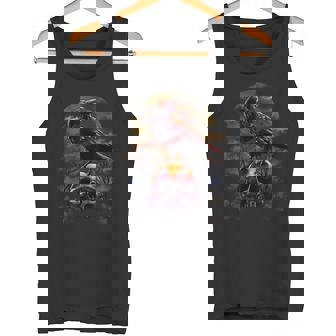 Cuervointage Espeluznante Cuervo Y Calavera Gótico Camiseta sin mangas - Regaloses