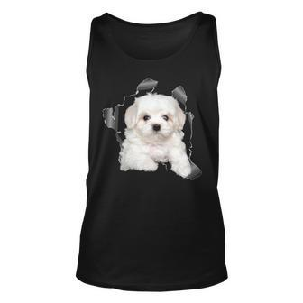 Cute Maltese Torn Cloth Maltese Lover Dog Owner Puppy Tank Top | Mazezy