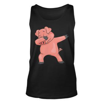 Dabbing Pig Cute Piggy Lovers Farmer Dab Pork Tank Top | Mazezy