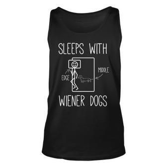 Dachshund Mom Lover Sleeps With Wiener Dogs Tank Top | Mazezy