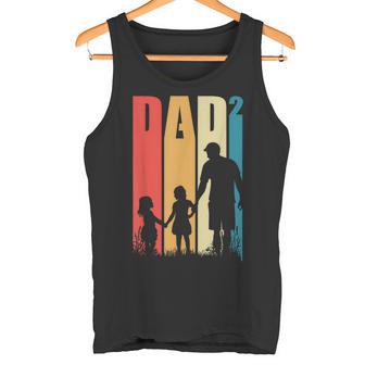 Dad 2 Kinder Lustigateratertag Geschenk Herren Männer Tank Top - Geschenkecke