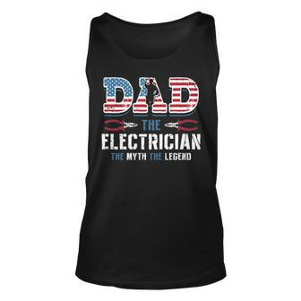 Dad The Electrician The Myth The Legend Father's Day Vintage Tank Top | Mazezy