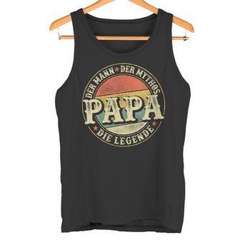 Damen Herrenintage Papa Der Mann Der Mythos Die Legendeatertag Mit-Ausschnitt Tank Top - Geschenkecke