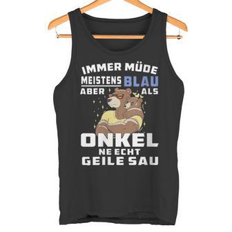 Damen Immer Müde Meistens Blau Onkel Papaatertagater Onkel Mit-Ausschnitt Tank Top - Geschenkecke