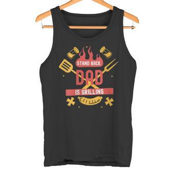 Damen Stand Back Papa Grillt Mit-Ausschnitt Tank Top - Geschenkecke