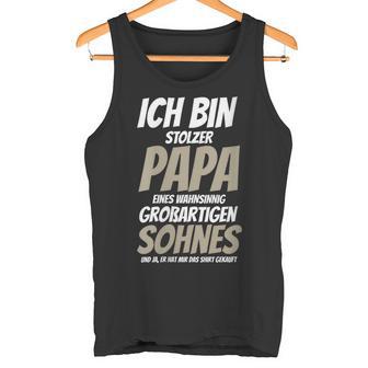 Damenatertag Stolzer-Papa -Om Großartigen Sohn Bekommen Mit-Ausschnitt Tank Top - Geschenkecke