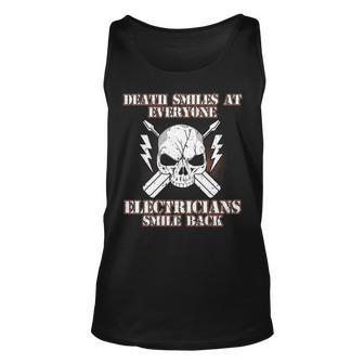 Death Smiles At Everyone Electricians Smile Back Tank Top | Mazezy