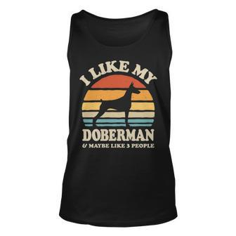 I Like My Doberman And Maybe Like 3 People Dog Lover Tank Top | Mazezy