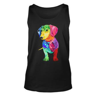Dog Lover Dachshund For Womens Colorful Wiener Dog Tank Top | Mazezy
