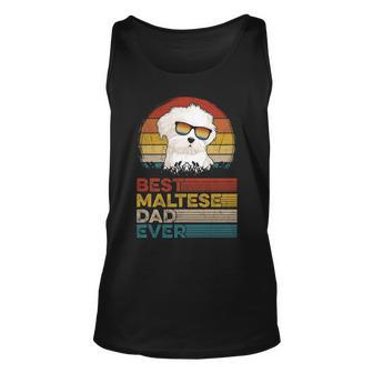 Dog Vintage Best Maltese Dad Ever Fathers Day Puppy Dog Dad Tank Top | Mazezy UK