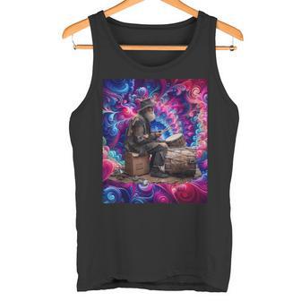 Drumming Tess Für Die Old Man Psychedelic Street Drummers Tank Top - Seseable