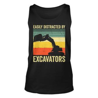 Easily Distracted By Excavators Construction Excavator Tank Top | Mazezy