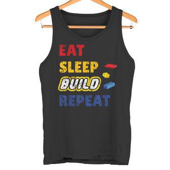 Eat Sleep Build Repeat Klemmbaustein Spielzeug Stones Tank Top - Geschenkecke