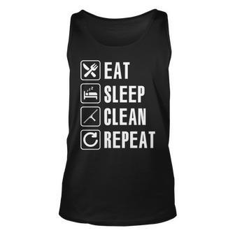 Eat Sleep Clean Repea Tank Top | Mazezy