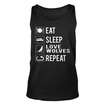 Eat Sleep Love Wolfves Repeat Tank Top | Mazezy
