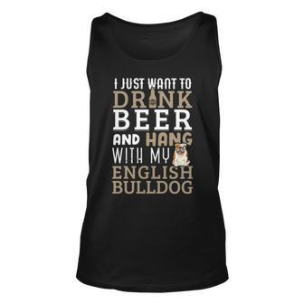 English Bulldog Dad British Dog Lover Beer Tank Top | Mazezy
