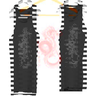 Estética Japonesa Dragón Rojo Símbolo Kanji Japón Tatuaje Camiseta sin mangas - Regaloses
