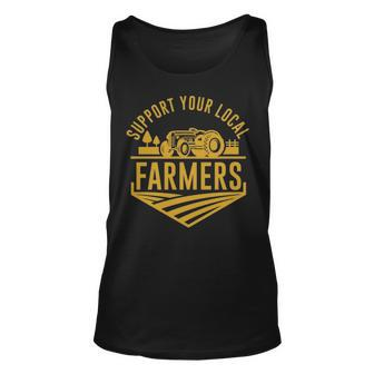 Farm Local Food Patriotic Farming Idea Farmer Tank Top | Mazezy