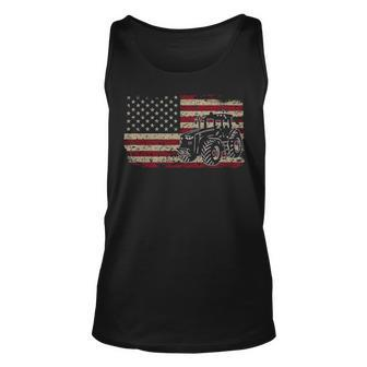 Farm Tractors America Flag I Patriotic Farming Pullover Tank Top | Mazezy
