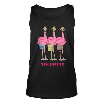 Flamingo Friends Go Shopping Tank Top | Mazezy