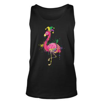 Flamingo Mardi Gras Beads Tank Top | Mazezy
