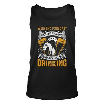 Weekend Forecast Horse Racing Track Derby Fathers Day Tank Top | Mazezy