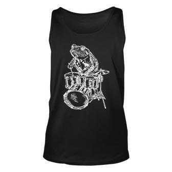 Frog Playing Drums Musician Tank Top | Mazezy