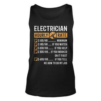 Electrician Electrician Hourly Rate Tank Top | Mazezy