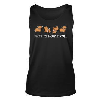 Highland Cow T Women Men Cow How I Roll Tank Top | Mazezy