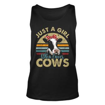 I'm Just A Girl Who Loves Cows Cow Farmer Farm Tank Top | Mazezy