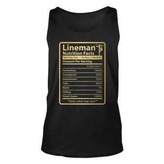 Lineman Nutrition Facts Tank Top | Mazezy
