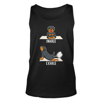 Rottweiler Puppy Yoga Poses Asanas For Yoga Tank Top | Mazezy